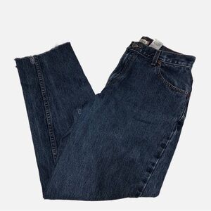 Levis Womens Size 12 Jeans Relaxed Taper 550 Raw Hem High Rise Vintage 90s Blue